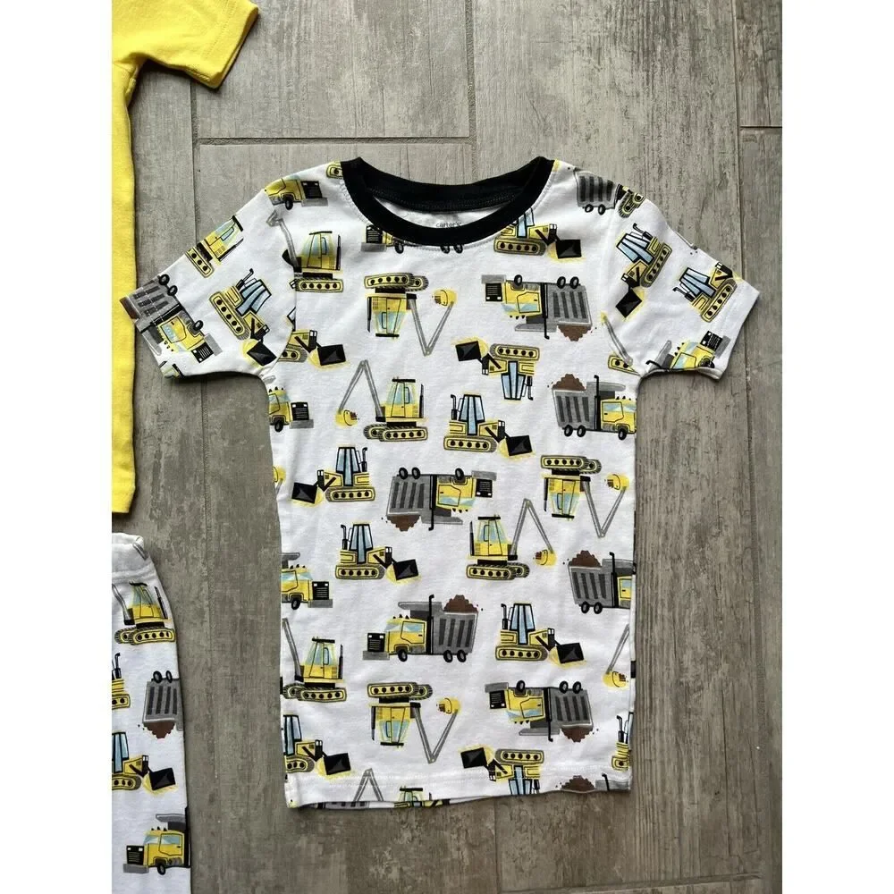 3 Piece Pajama Set Toddler Boy Pjs TONS OF FUN AT BEDTIME Construction Truck 7